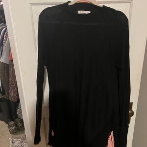 Free People Black Long Sleeve Top